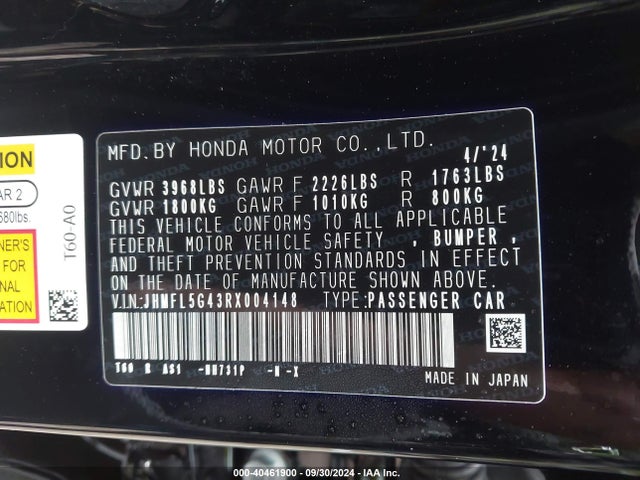 Honda Civic Type R Base (m6) 2024 JHMFL5G43RX004148 Image 9