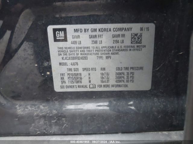 KL4CJESBXFB240203 Buick Encore