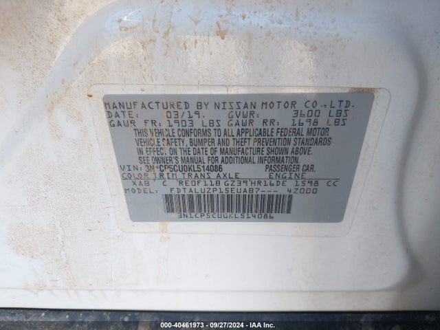 Nissan KICKS SR 2019 3N1CP5CU0KL514086 Image 9