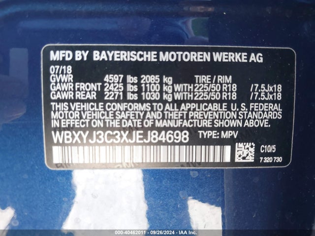 WBXYJ3C3XJEJ84698 BMW X2 Sdrive28i