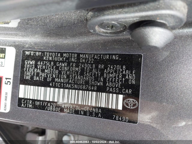 Toyota CAMRY LE 2022 4T1C11AK5NU687648 Image 9