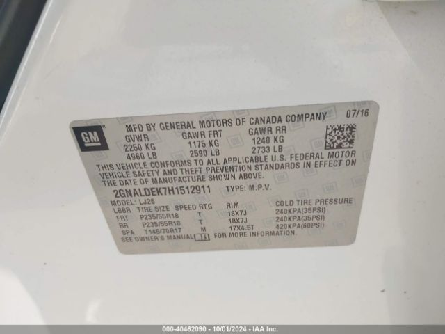 2GNALDEK7H1512911 Chevrolet Equinox Premier