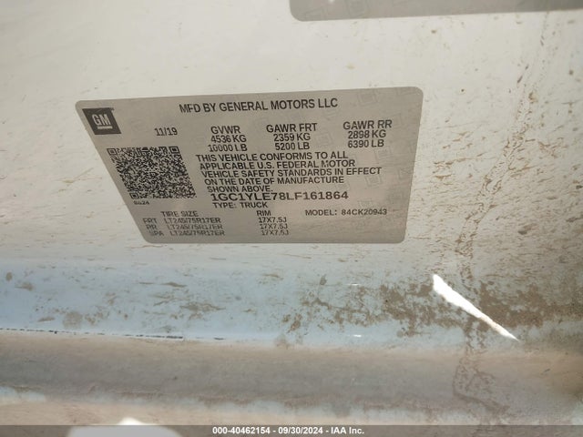 Chevrolet Silverado 2500hd 4wd  Long Bed Wt 2020 1GC1YLE78LF161864 Image 9