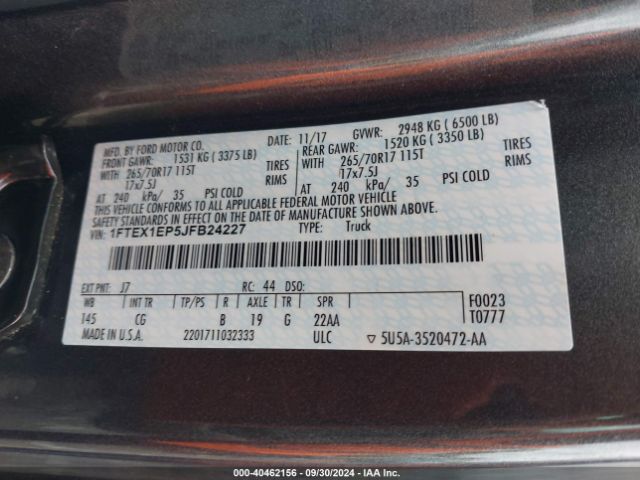 1FTEX1EP5JFB24227 Ford F150 Super Cab