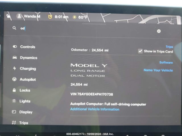 7SAYGDEE4PA170738 Tesla Model Y Awd/long Range Dual Motor All-wheel Drive