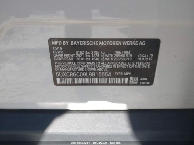 5UXCR6C09L9B15554 BMW X5 Xdrive40i