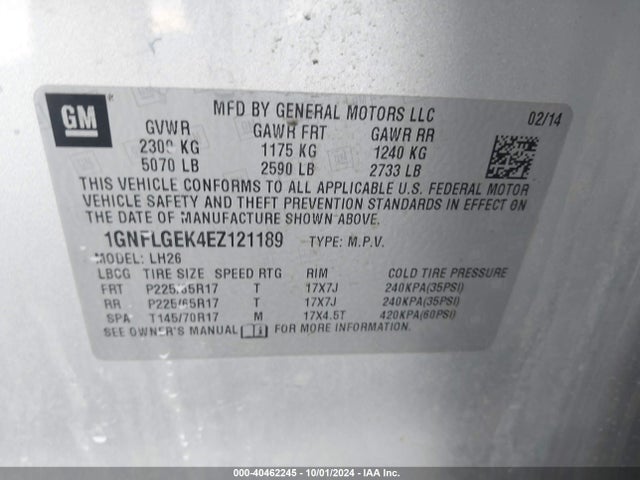 Chevrolet Equinox 2lt 2014 1GNFLGEK4EZ121189 Image 9