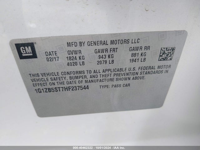 Chevrolet MALIBU LS 2017 1G1ZB5ST7HF237544 Image 9