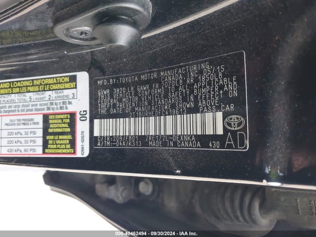 Toyota COROLLA LE 2015 2T1BURHE0FC419613 Image 9
