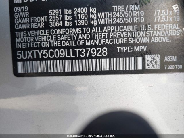 5UXTY5C09LLT37928 BMW X3 Xdrive30i