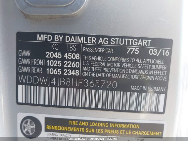WDDWJ4JB8HF365720 Mercedes-Benz C 300