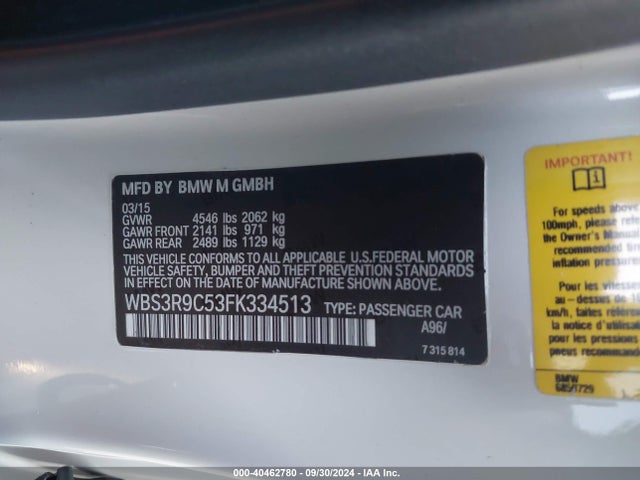 BMW M4 2015 WBS3R9C53FK334513 Image 9