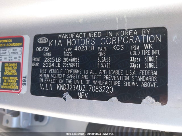 KIA SOUL LX 2020 KNDJ23AU2L7083220 Image 9