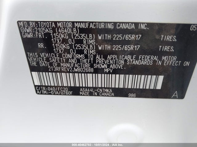 Toyota Rav4 Adventure/xle 2018 2T3RFREV2JW802688 Image 9
