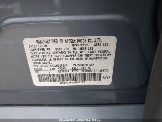 JN1EV7AP3LM205243 Infiniti Q50 LUXE