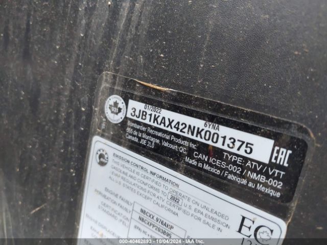 2022 CAN-AM COMMANDER 3JB1KAX42NK001375 Photo 9