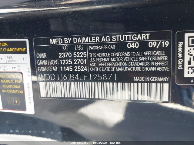 WDD1J6JB4LF125871 Mercedes-Benz E 450 4matic