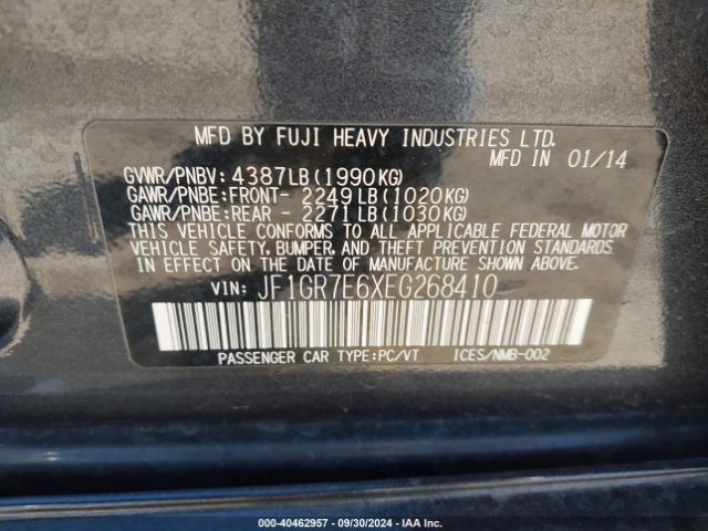 JF1GR7E6XEG268410 Subaru Impreza Wrx