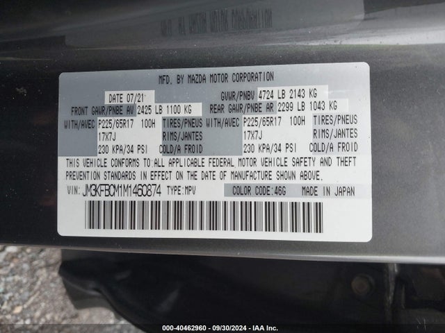 Mazda Cx-5 Touring 2021 JM3KFBCM1M1460874 Image 9