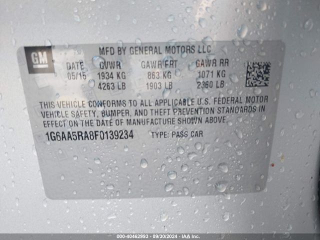 1G6AA5RA8F0139234 Cadillac Ats Standard