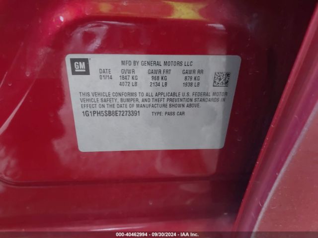 1G1PH5SB8E7273391 Chevrolet Cruze Eco Auto