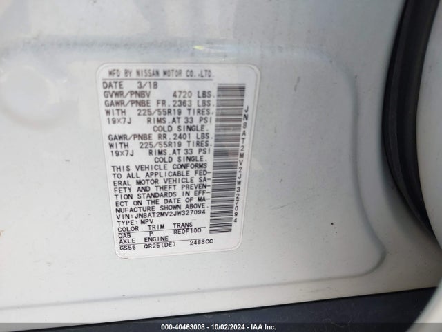 Nissan Rogue Sl 2018 JN8AT2MV2JW327094 Image 9