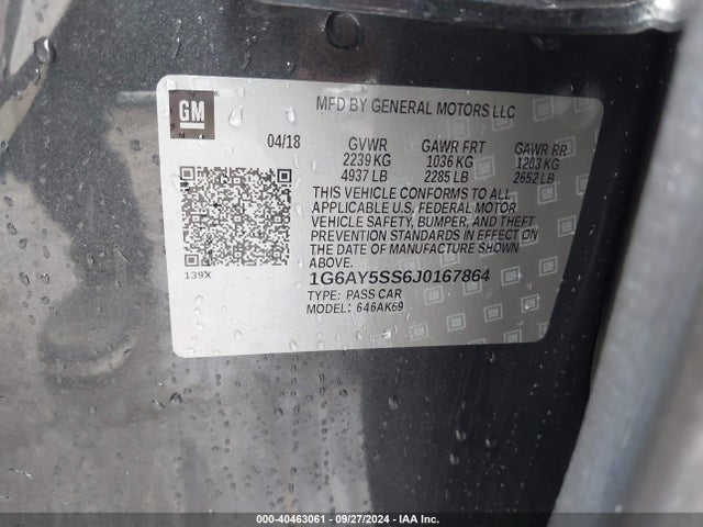 1G6AY5SS6J0167864 Cadillac Cts Premium Luxury
