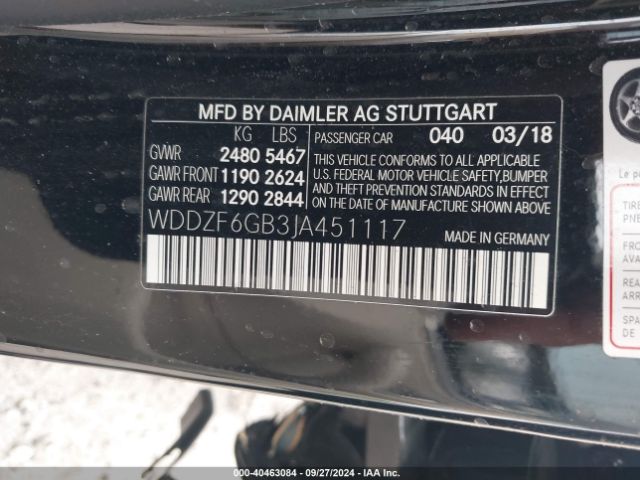 WDDZF6GB3JA451117 Mercedes-Benz E 400 4matic