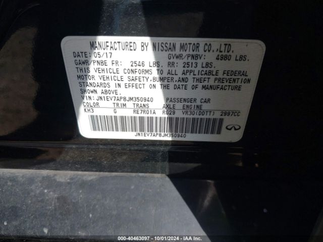 JN1EV7AP8JM350940 Infiniti Q50 3.0t Luxe