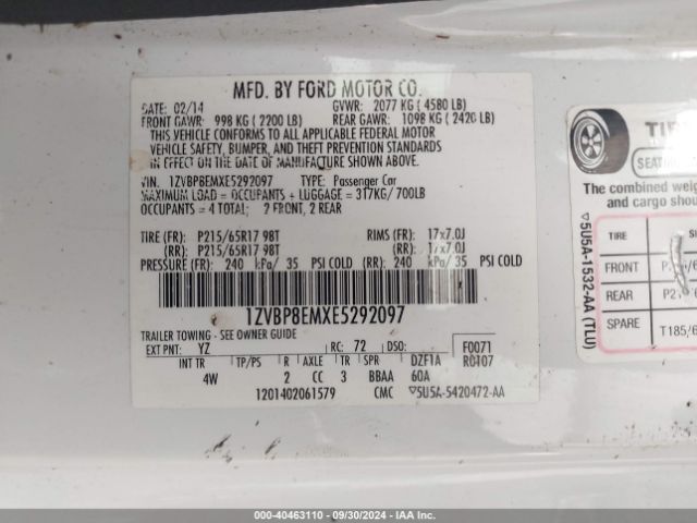 1ZVBP8EMXE5292097 Ford Mustang