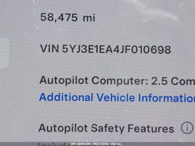 5YJ3E1EA4JF010698 Tesla Model 3 Long Range/mid Range