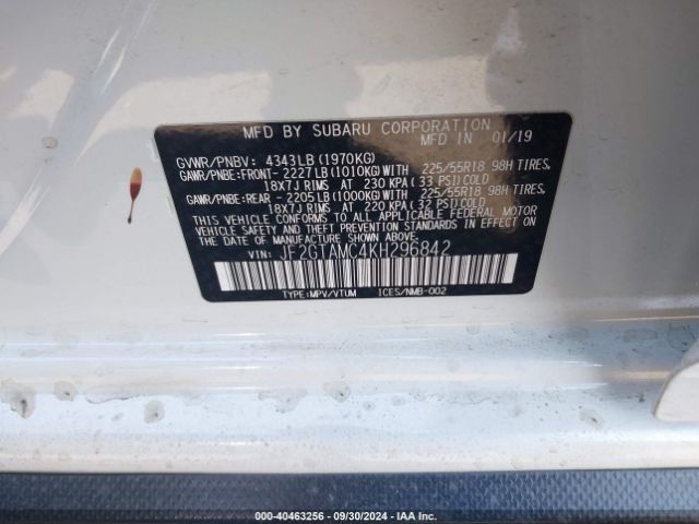 JF2GTAMC4KH296842 Subaru Crosstrek 2.0i Limited