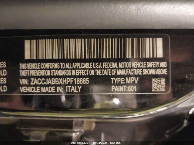 ZACCJABBXHPF18685 Jeep Renegade Altitude Fwd