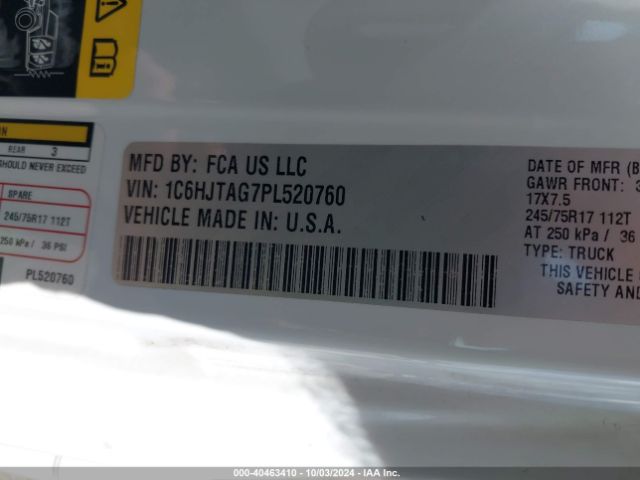 1C6HJTAG7PL520760 Jeep Gladiator Sport S 4x4
