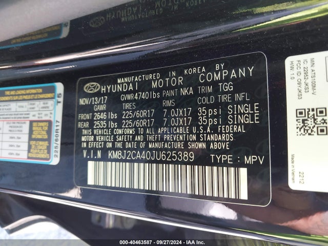 Hyundai TUCSON SE 2018 KM8J2CA40JU625389 Image 9