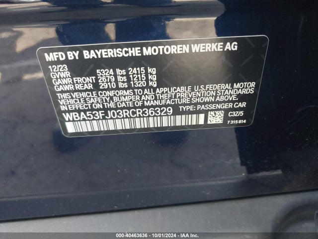WBA53FJ03RCR36329 BMW 530 I Xdrive