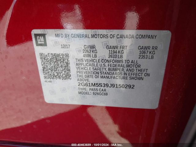 2G61M5S39J9150292 Cadillac XTS LUXURY
