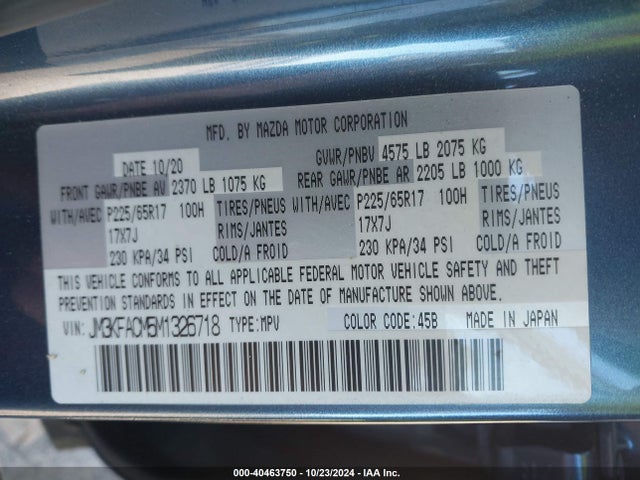 Mazda Cx-5 Touring 2021 JM3KFACM5M1326718 Image 9
