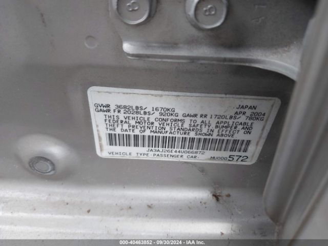 2004 MITSUBISHI LANCER JA3AJ26E44U066872 Photo 8