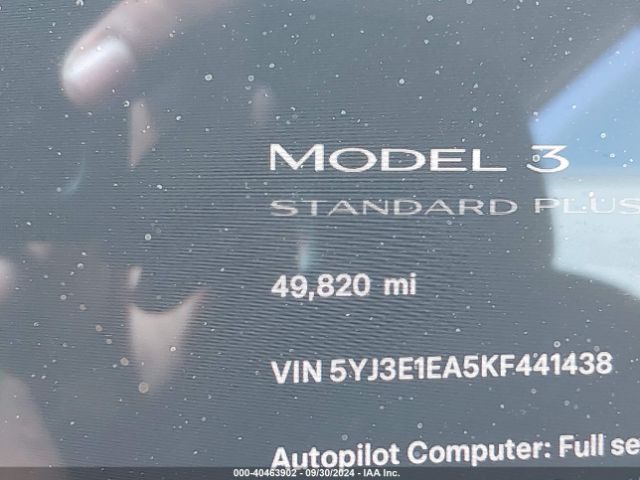 5YJ3E1EA5KF441438 Tesla Model 3 Long Range/mid Range/standard Range/standard Range Plus