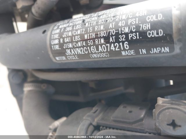 2020 KAWASAKI VN900 JKAVN2C16LA074216 Photo 9