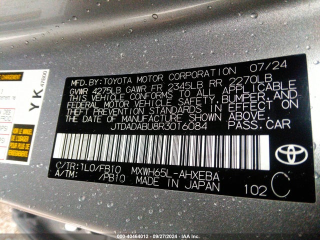 Toyota Prius Le Awd-e 2024 JTDADABU8R3016084 Image 9