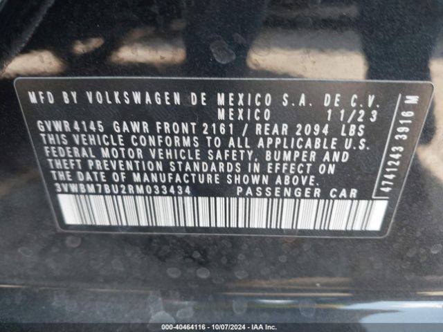 3VWBM7BU2RM033434 Volkswagen Jetta 1.5t Sport