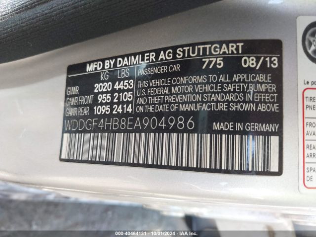 WDDGF4HB8EA904986 Mercedes-Benz C 250 Luxury/sport