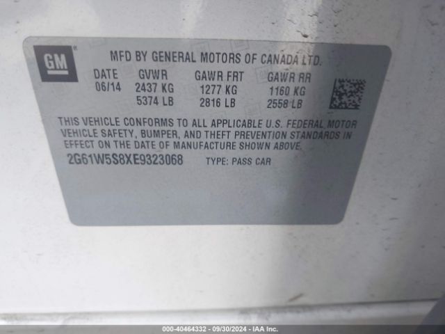 2G61W5S8XE9323068 Cadillac Xts Vsport Platinum