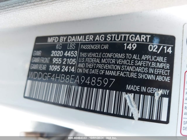 WDDGF4HB8EA948597 Mercedes-Benz C 250 Luxury/sport