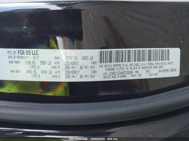 2C4RC1CG4HR739208 Chrysler Pacifica Lx