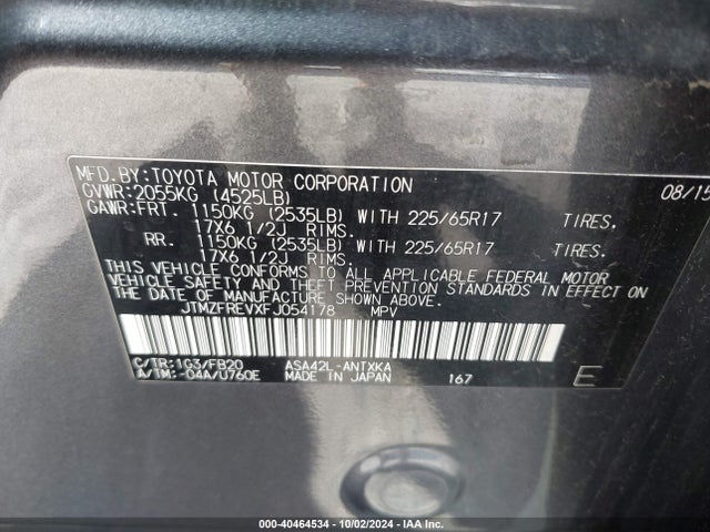 Toyota RAV4 LE 2015 JTMZFREVXFJ054178 Image 9