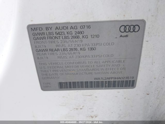 2017 AUDI Q5 WA1L2AFP9HA023519 Photo 8