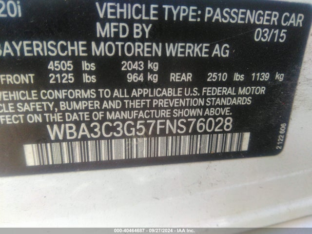 WBA3C3G57FNS76028 BMW 320i Xdrive